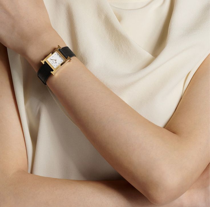 HERMES HEUR BLACK LEATHER